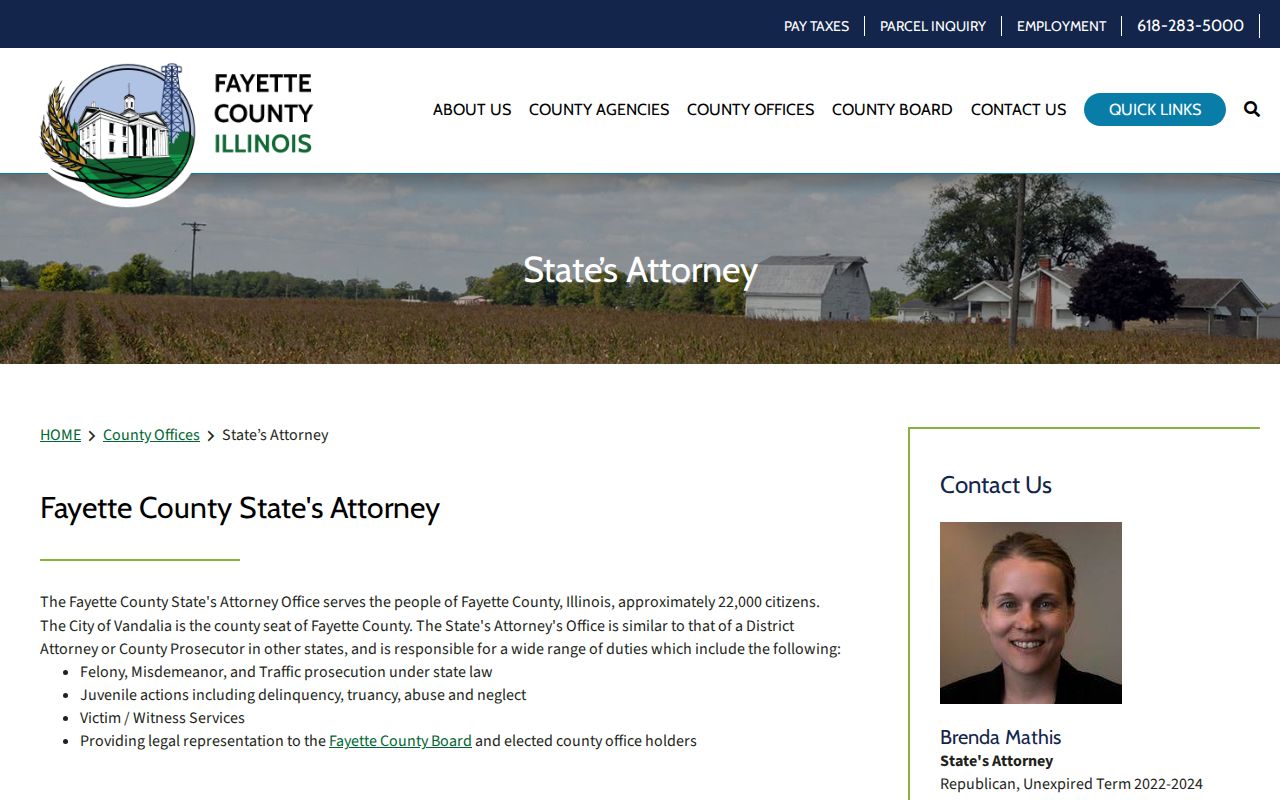 Fayette County criminal court cases and State's Attorney office