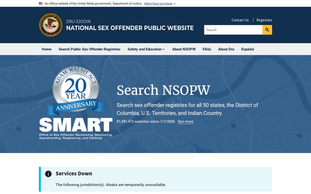 National search supporting Fayette County sex offender registry checks