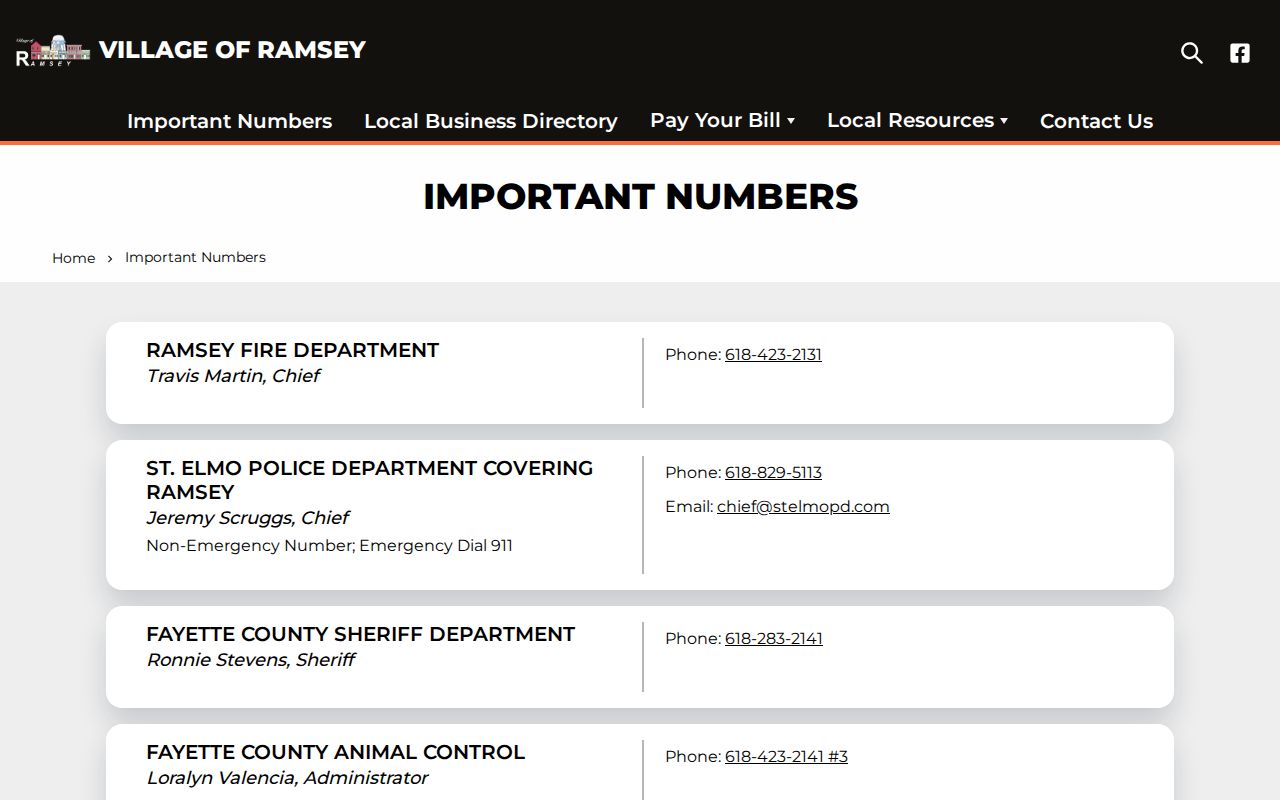 Ramsey criminal records and public safety contacts