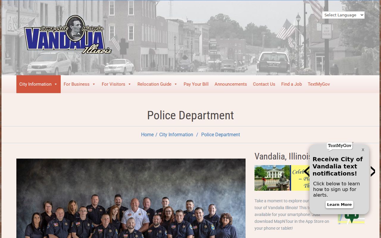 Vandalia criminal records and Police Department information